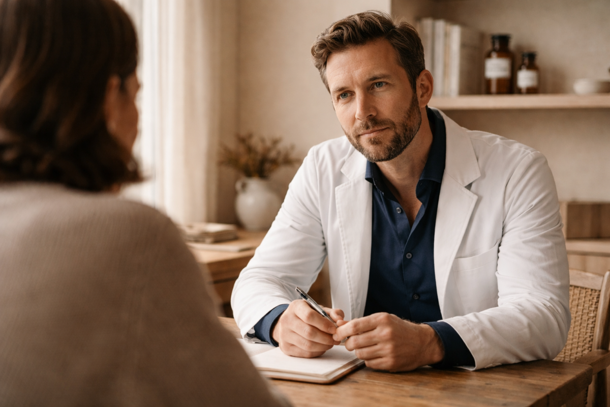 Dr James Whitfield in his integrative medicine practice in Surry Hills, Sydney